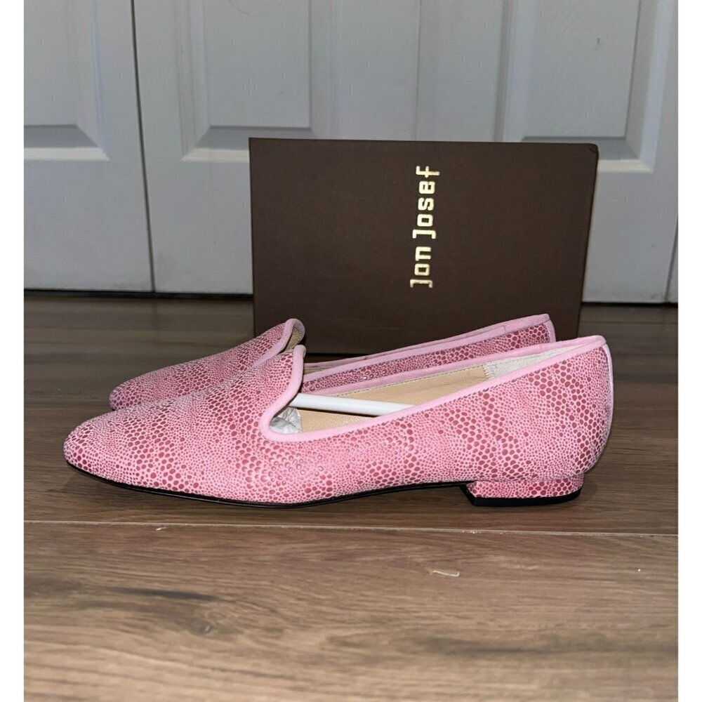 NWT ANTHROPOLOGIE Jon Josef Karina Petalo Pink Textured Loafers Size 6 Women